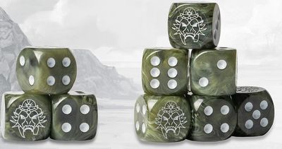 Conquest: W'adrhun - Dark Green Marbled Dice Set