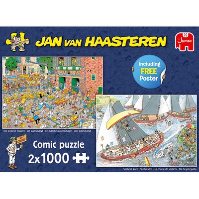 2x1000 pcs - Jan van Haasteren: The Cheese Market &amp; Sailboat Race