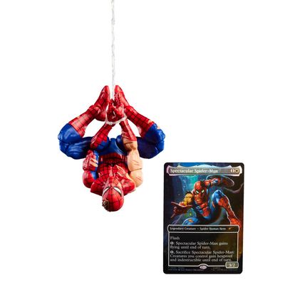 Marvel Legends: MTG Battle-Damaged Spider-Man with Exclusive Foil Card