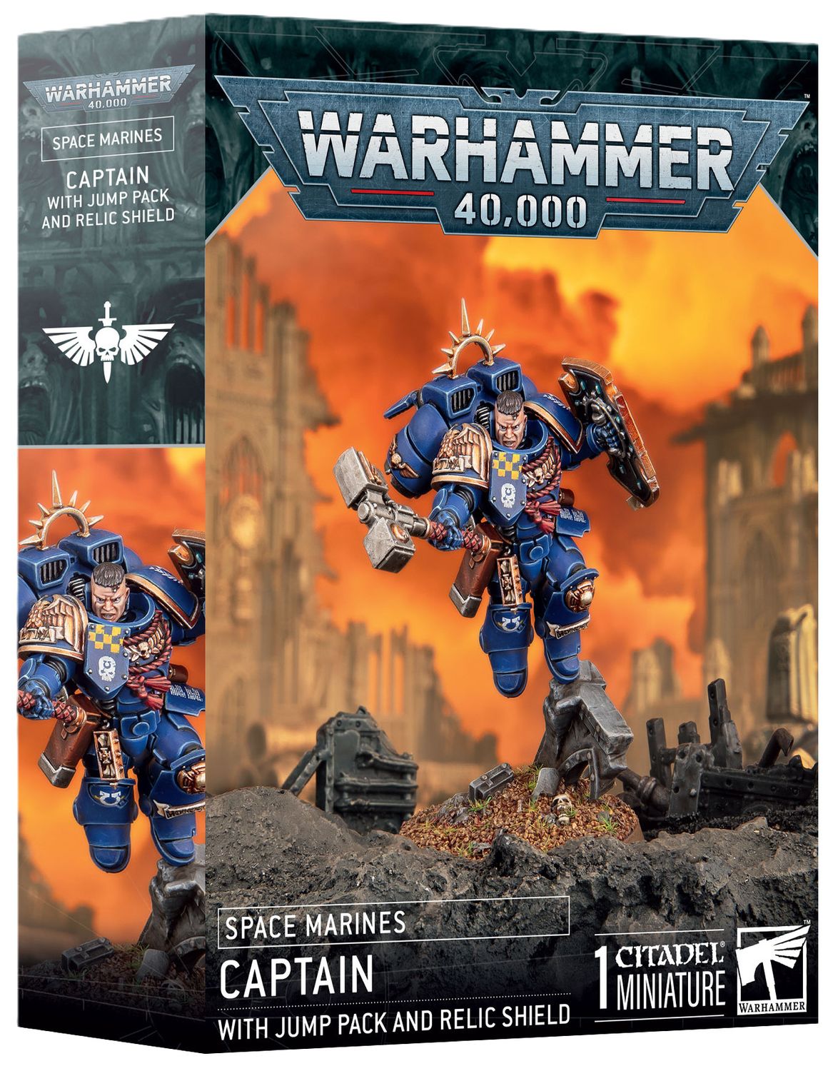 Warhammer 40K: Space Marines - Captain with Jump Pack and Relic Shield