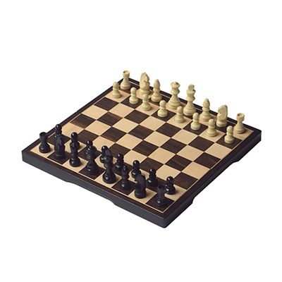 Chess Set 15&quot; - Folding Ebony Veneer Style
