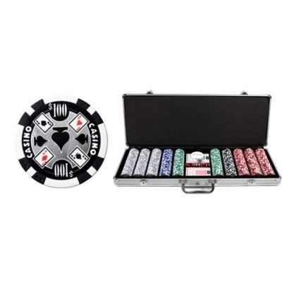 Poker Chips - 500 pcs Aces w/ Dice &amp; Aluminium Case (11.5g)