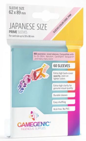 Sleeves - 62x89mm GameGenic Prime - 60/pk (Japanese Sized), Color: Clear