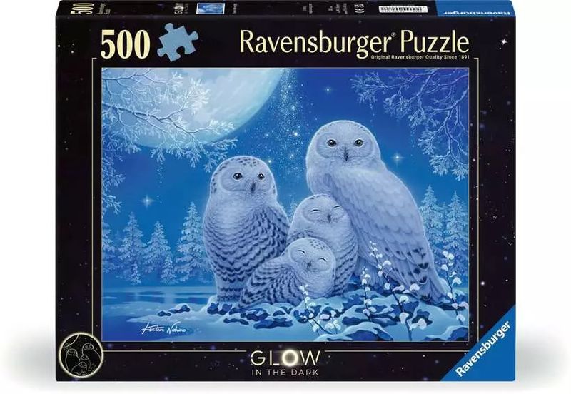 500 pcs - Glow in the Dark: Owls in the Moonlight