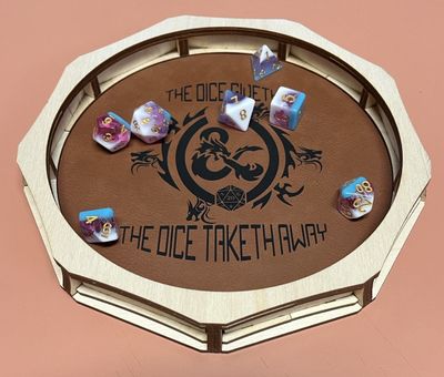 Wooden Dice Tray With Leatherette Insert (Various Colours) -