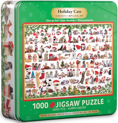 1000 pcs - Holiday Cats Tin