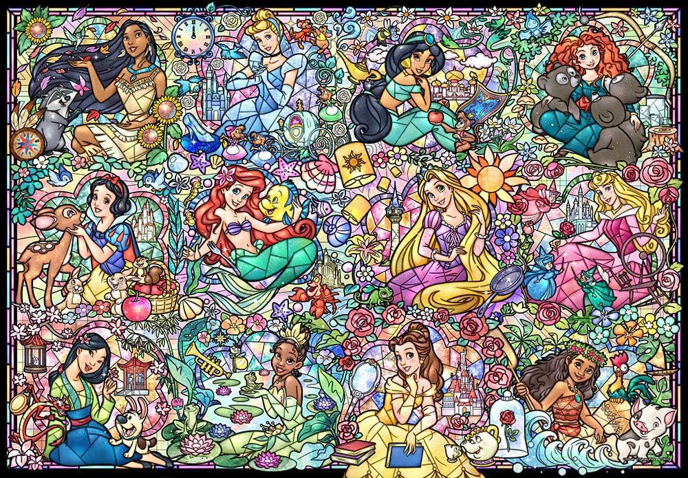 1000 pcs - Disney Princess Collection Stained Glass