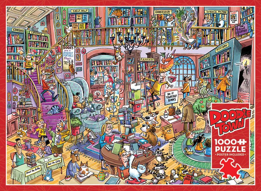 1000 pcs - DoodleTown: Bookshop Bedlam