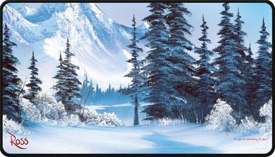 Playmat - Bob Ross - Winter Paradise Black Stitched