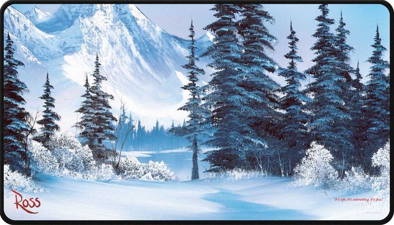 Playmat - Bob Ross - Winter Paradise Black Stitched