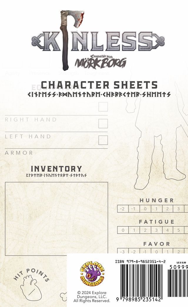 Kinless: A Solo Viking RPG - Character Sheets