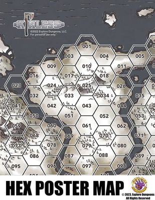 Kinless: A Solo Viking RPG - Hex Poster Map
