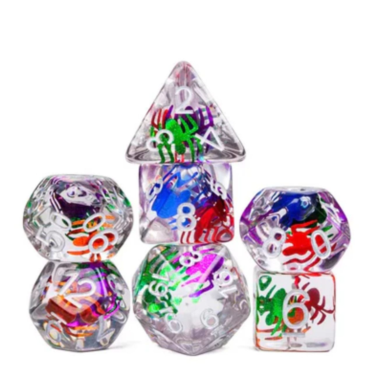 7-Piece RPG Dice Set: Interior Design (Insects/Spiders), Name: Spider Swarm