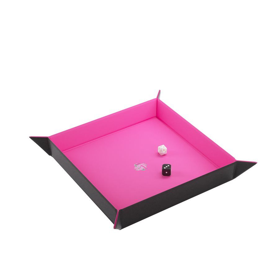 Magnetic Dice Tray: Square, Color: Black/Pink