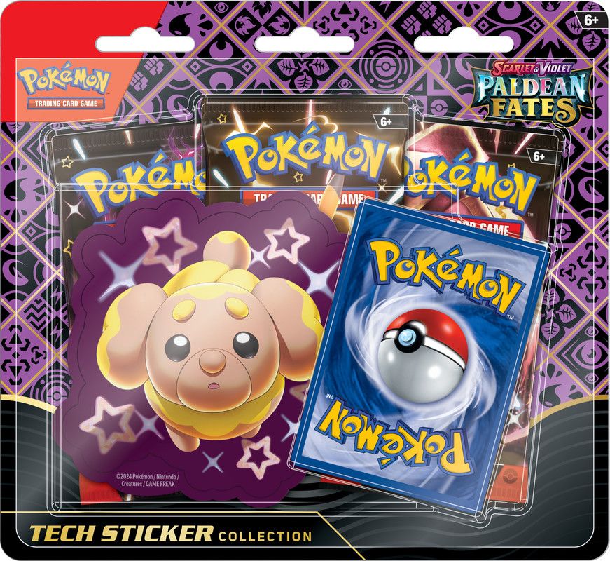 Pokemon TCG - Scarlet &amp; Violet: Paldean Fates Tech Sticker Collection, Type: Shiny Fidough