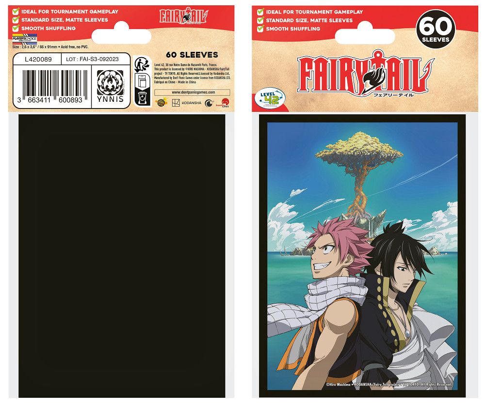 Sleeves - 62x89mm Japanime - 60/pk - Fairy Tail -, Type: Brotherhood