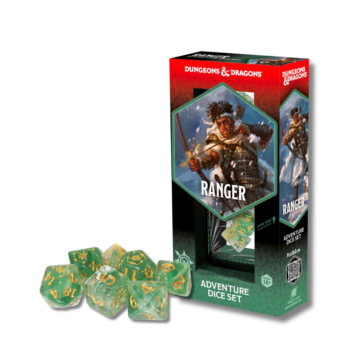 RPG Class Dice Set -, Type: Ranger White &amp; Green