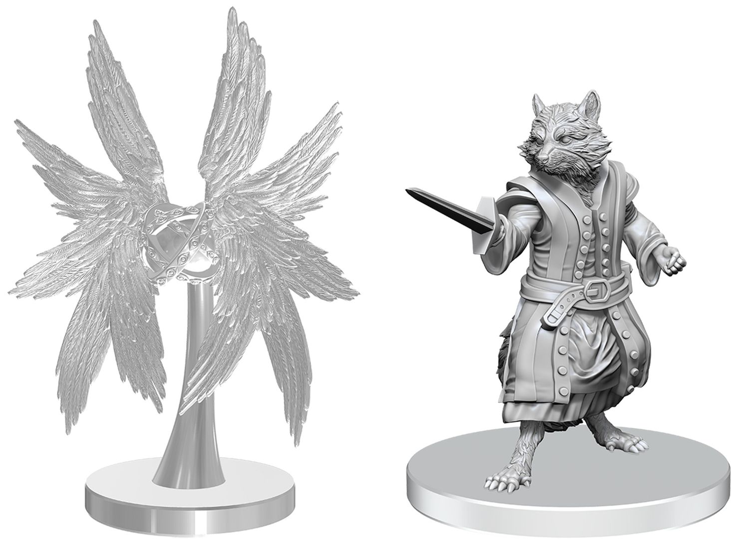 Pathfinder Deep Cuts Miniatures: Procyal (Raccoon Agathion) &amp; Zoaem (Ring Archon)