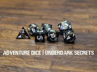 7-Piece RPG Premium Sharp Edge Dice Set: Underdark Secrets
