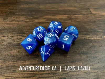 7-Piece RPG Dice Set: Lapis Lazuli