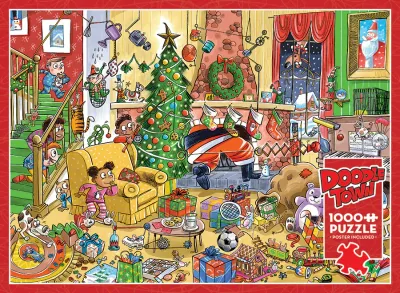 1000 pcs - DoodleTown: Catching Santa