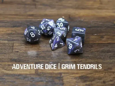 7-Piece RPG Dice Set: Grim Tendrils