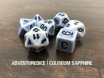 7-Piece RPG Dice Set: Coliseum Sapphire