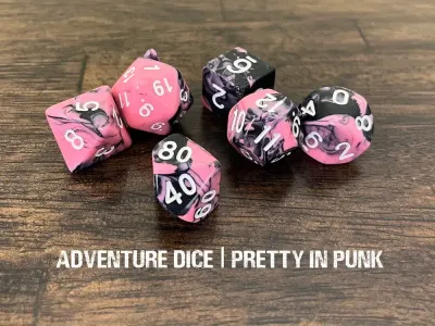 7-Piece RPG Dice Set: Pretty in Punk