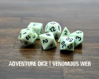 7-Piece RPG Dice Set: Venomous Web