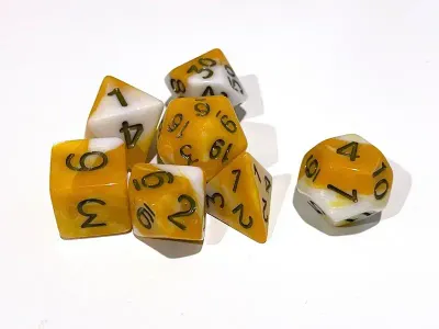 7-Piece RPG Dice Set: Animal Themed Themed Tiger Tiger