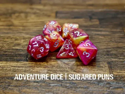 7-Piece RPG Dice Set: Sugared Puns