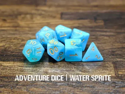 7-Piece RPG Dice Set: Water Sprite