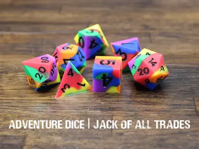7-Piece RPG Premium Silicone Dice Set: Jack of All Trades
