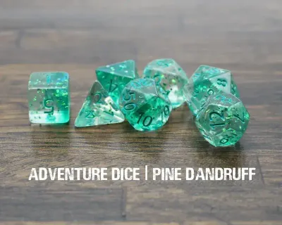 7-Piece RPG Dice Set: Outdoors Themed Pine Dandruff