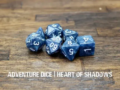 7-Piece RPG Dice Set: Heart of Shadows