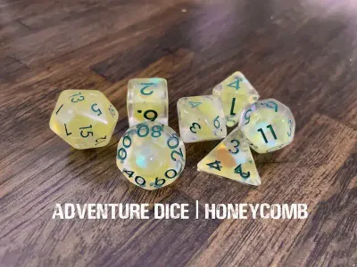 7-Piece RPG Dice Set: Food Themed Honeycomb