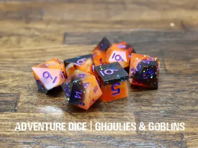 7-Piece RPG Premium Sharp Edge Dice Set: Ghoulies &amp; Goblins
