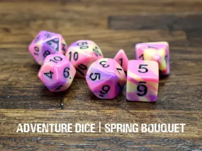 7-Piece RPG Dice Set: Spring Bouquet