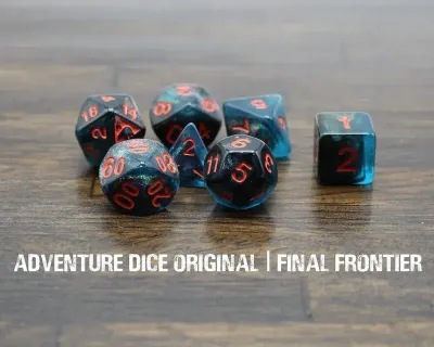 7-Piece RPG Dice Set: Sky Themed Final Frontier