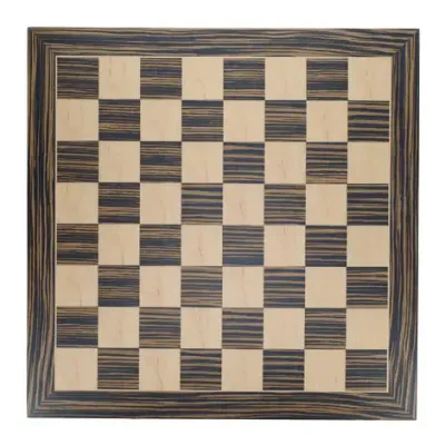 Chessboard 19" - Deluxe Zebra &amp; Natural Wood