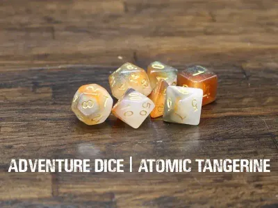 7-Piece RPG Dice Set: Atomic Tangerine