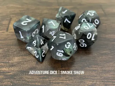 7-Piece RPG Dice Set: Smoke Show