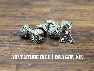 7-Piece RPG Premium Metal Dice Set: Dragon Kin