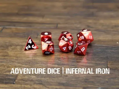 7-Piece RPG Premium Metal Dice Set: Infernal Iron