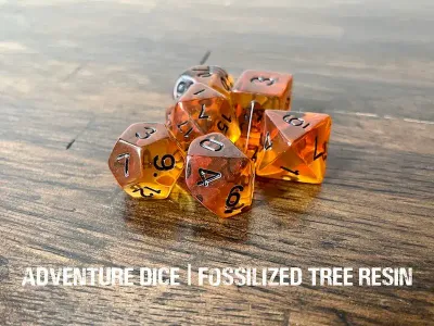 7-Piece RPG Dice Set: Fossilized Tree