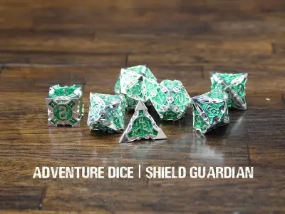 7-Piece RPG Premium Metal Dice Set: Shield Guardian
