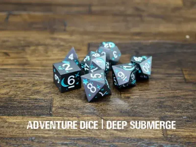 7-Piece RPG Metal Dice Set: Deep Submerge