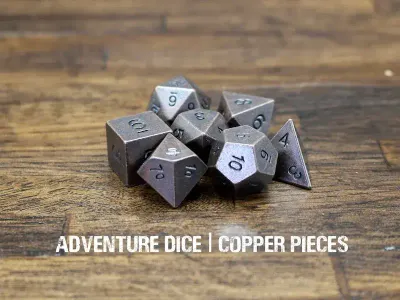 7-Piece RPG Premium Metal Dice Set: Copper Pieces