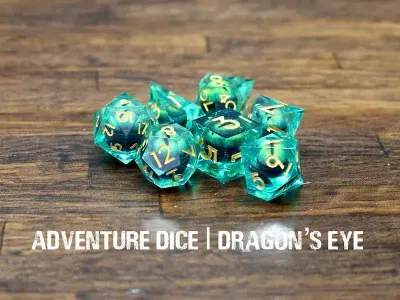 7-Piece RPG Premium Liquid Core Dice Set: Dragon's Eye