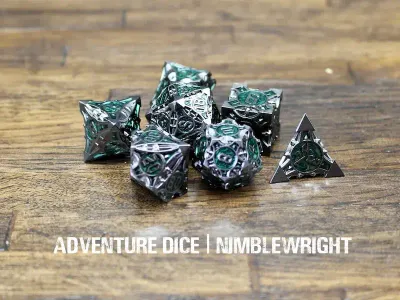 7-Piece RPG Premium Metal Dice Set: Nimblewright
